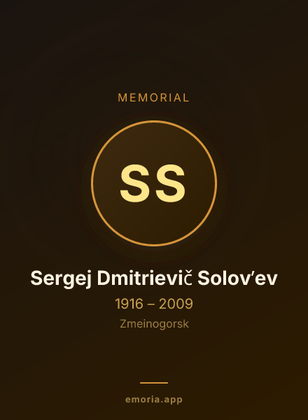 Memorial portrait of Sergej Dmitrievič Solovʹev