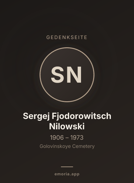 Gedenkportrait von Sergej Fjodorowitsch Nilowski