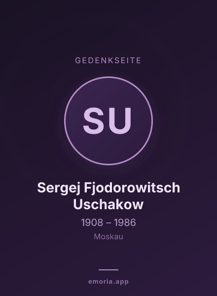 Gedenkportrait von Sergej Fjodorowitsch Uschakow