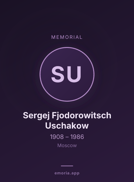 Memorial portrait of Sergej Fjodorowitsch Uschakow