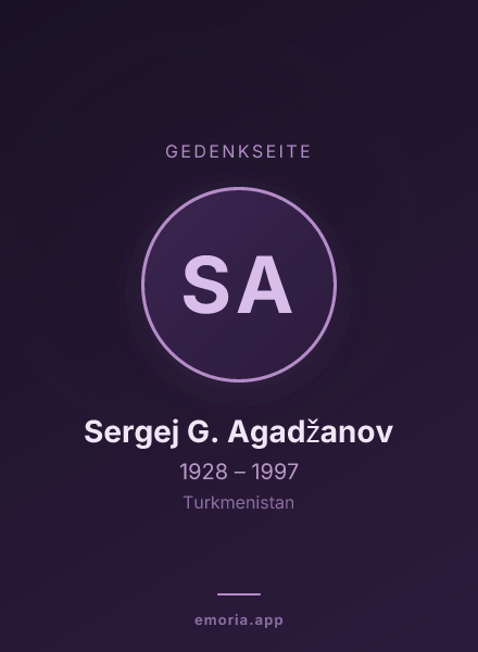 Gedenkportrait von Sergej G. Agadžanov