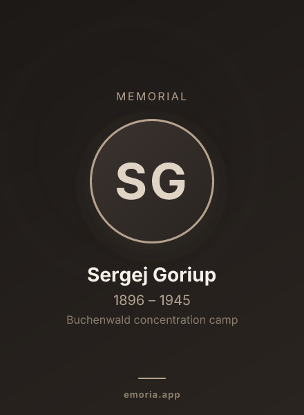 Memorial portrait of Sergej Goriup
