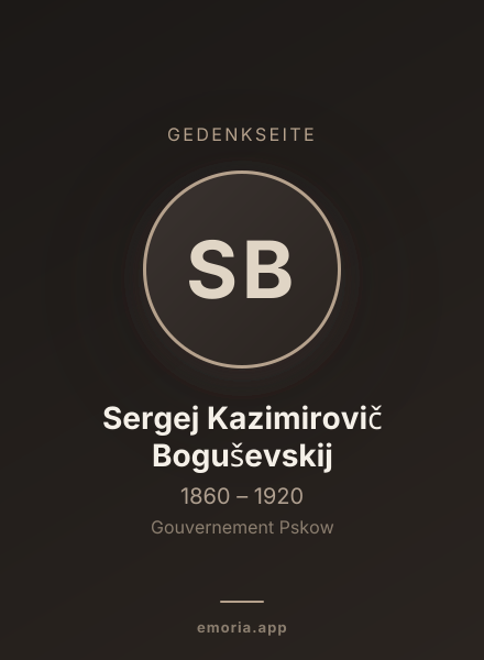 Gedenkportrait von Sergej Kazimirovič Boguševskij