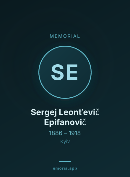 Memorial portrait of Sergej Leontʹevič Epifanovič