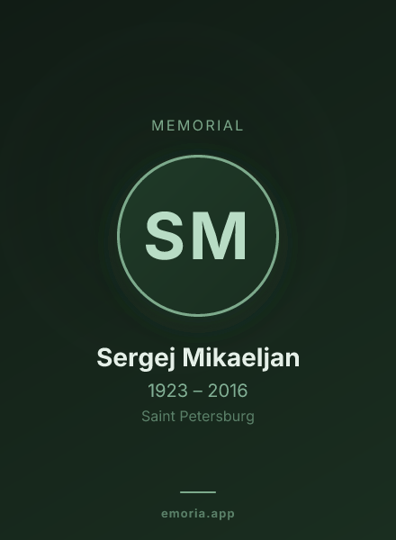 Memorial portrait of Sergej Mikaeljan