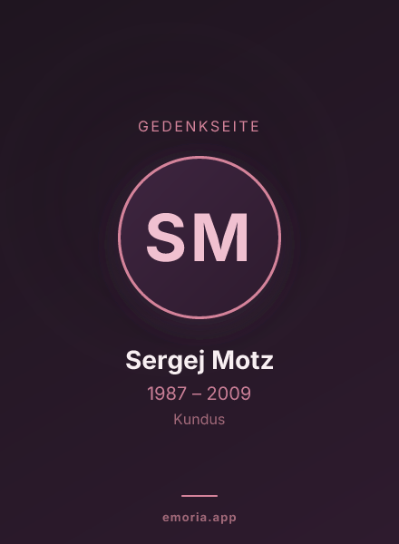 Gedenkportrait von Sergej Motz