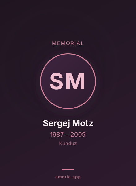 Memorial portrait of Sergej Motz