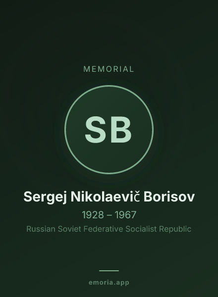 Memorial portrait of Sergej Nikolaevič Borisov