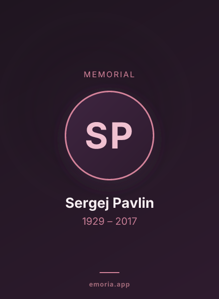 Memorial portrait of Sergej Pavlin
