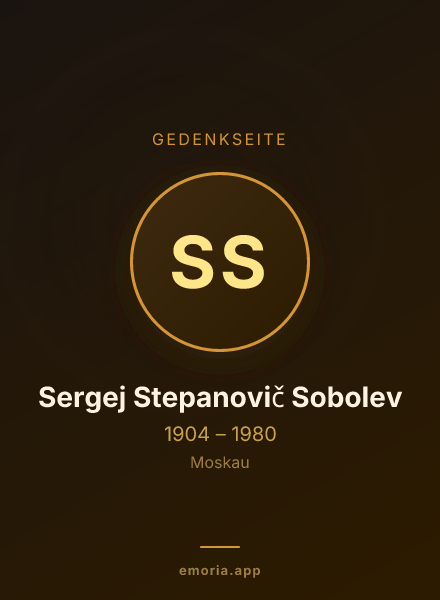 Gedenkportrait von Sergej Stepanovič Sobolev