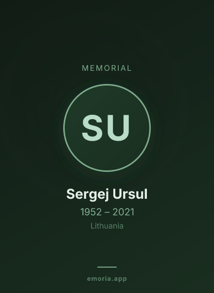 Memorial portrait of Sergej Ursul