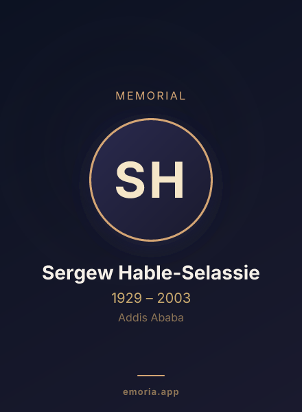 Memorial portrait of Sergew Hable-Selassie