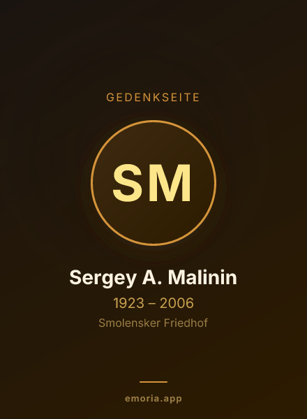 Gedenkportrait von Sergey A. Malinin