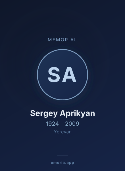 Memorial portrait of Sergey Aprikyan