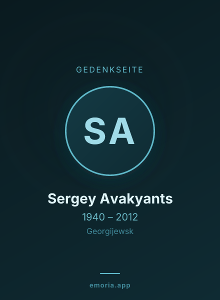 Gedenkportrait von Sergey Avakyants