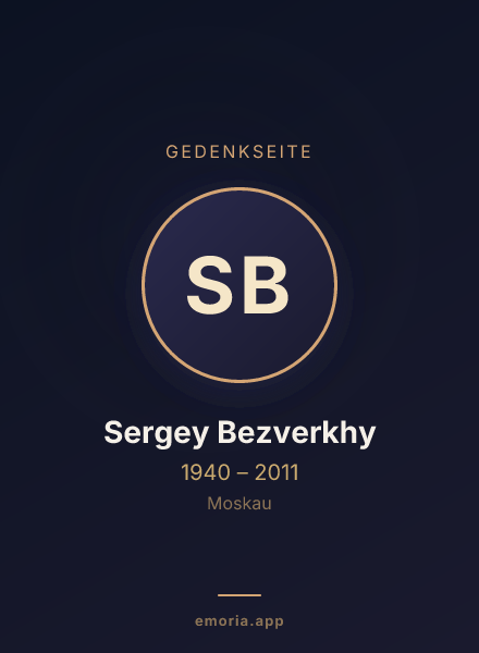 Gedenkportrait von Sergey Bezverkhy