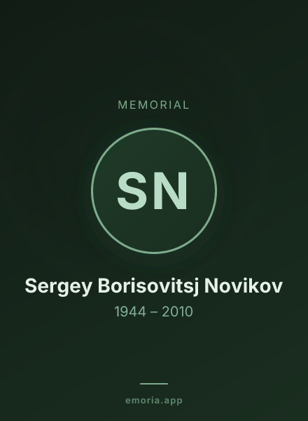 Memorial portrait of Sergey Borisovitsj Novikov