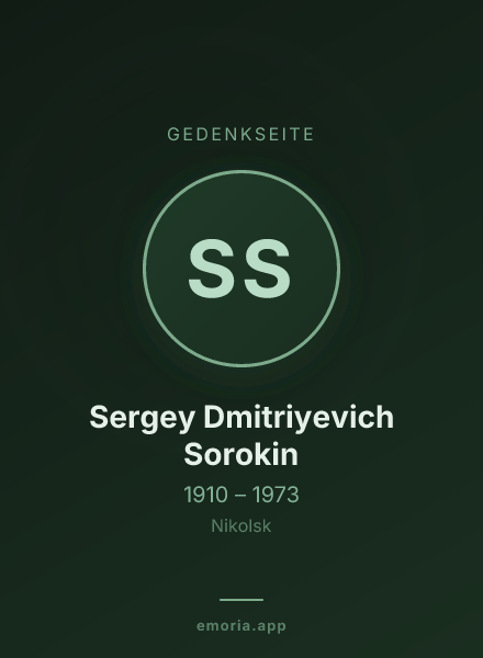 Gedenkportrait von Sergey Dmitriyevich Sorokin