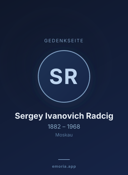 Gedenkportrait von Sergey Ivanovich Radcig