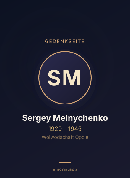 Gedenkportrait von Sergey Melnychenko