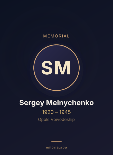 Memorial portrait of Sergey Melnychenko