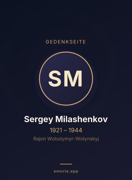 Gedenkportrait von Sergey Milashenkov