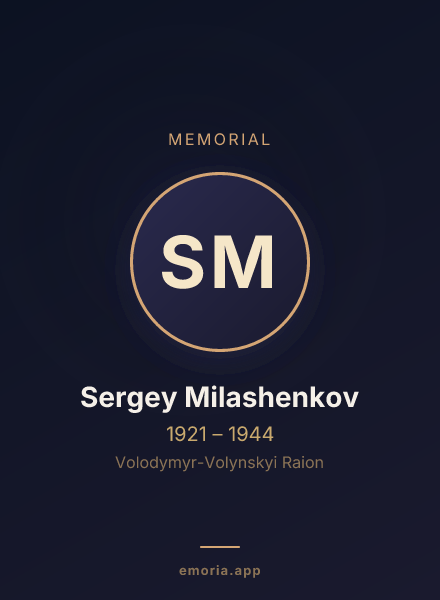Memorial portrait of Sergey Milashenkov