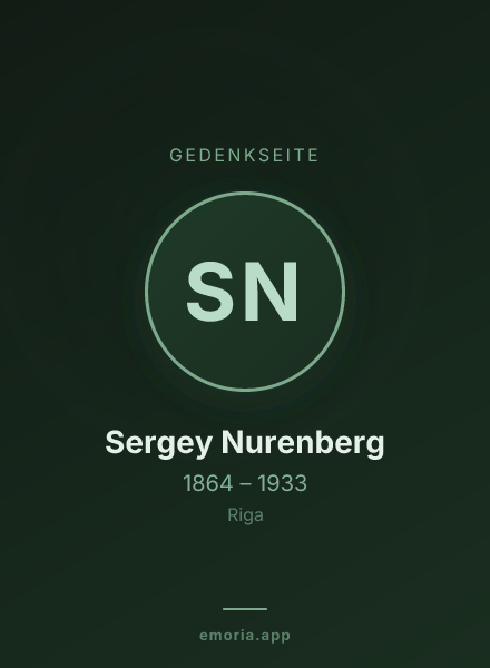 Gedenkportrait von Sergey Nurenberg