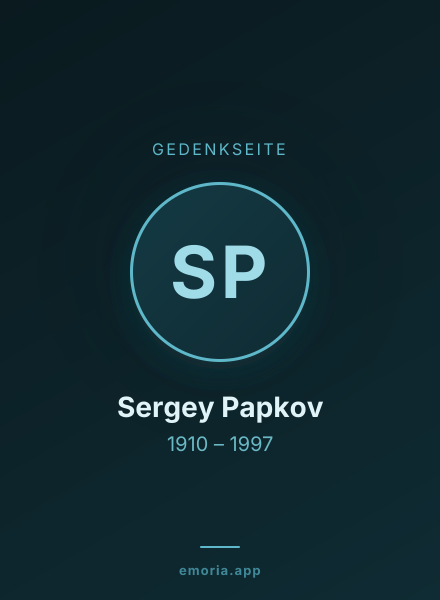 Gedenkportrait von Sergey Papkov