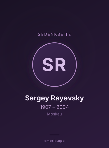 Gedenkportrait von Sergey Rayevsky