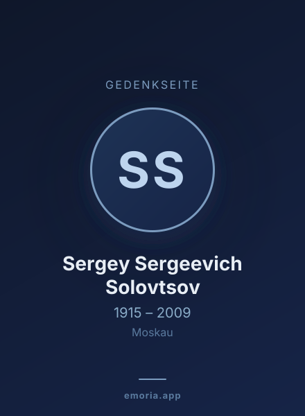 Gedenkportrait von Sergey Sergeevich Solovtsov