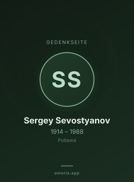 Gedenkportrait von Sergey Sevostyanov
