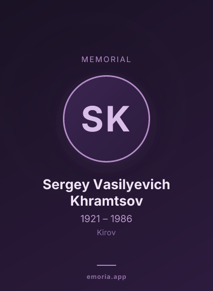 Memorial portrait of Sergey Vasilyevich Khramtsov