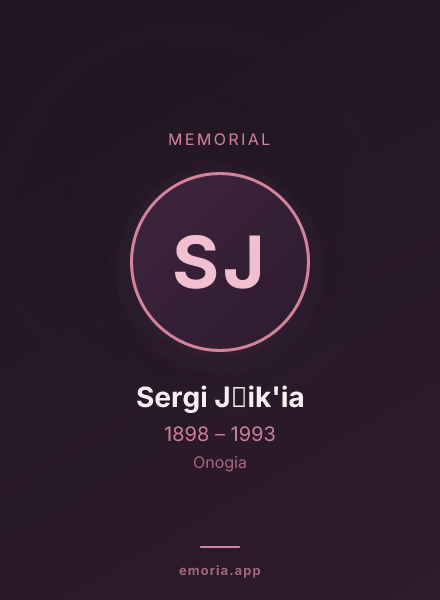 Memorial portrait of Sergi J̌ik'ia