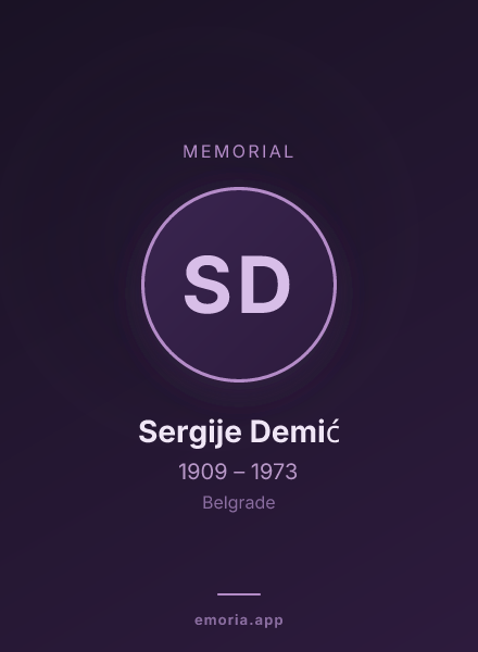 Memorial portrait of Sergije Demić