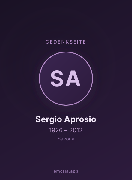 Gedenkportrait von Sergio Aprosio