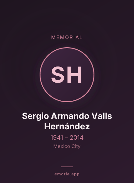 Memorial portrait of Sergio Armando Valls Hernández