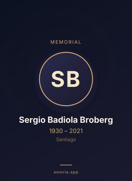 Memorial portrait of Sergio Badiola Broberg