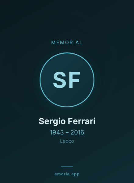 Memorial portrait of Sergio Ferrari
