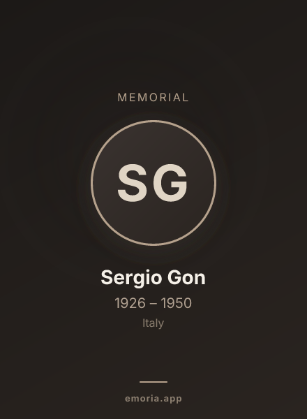 Memorial portrait of Sergio Gon
