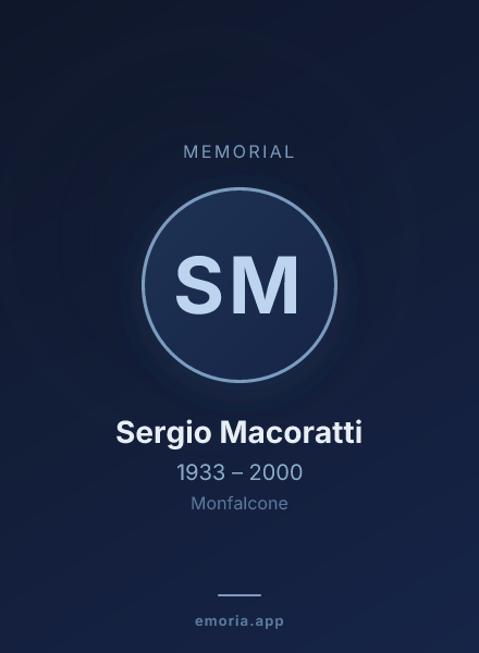 Memorial portrait of Sergio Macoratti