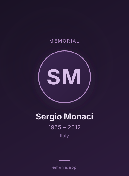 Memorial portrait of Sergio Monaci