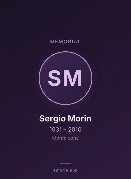Memorial portrait of Sergio Morin