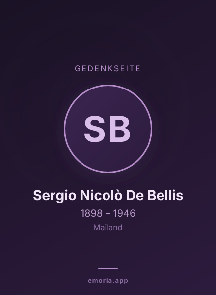 Gedenkportrait von Sergio Nicolò De Bellis