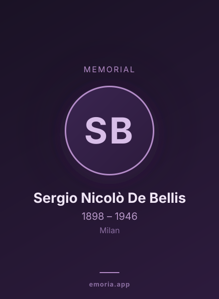 Memorial portrait of Sergio Nicolò De Bellis