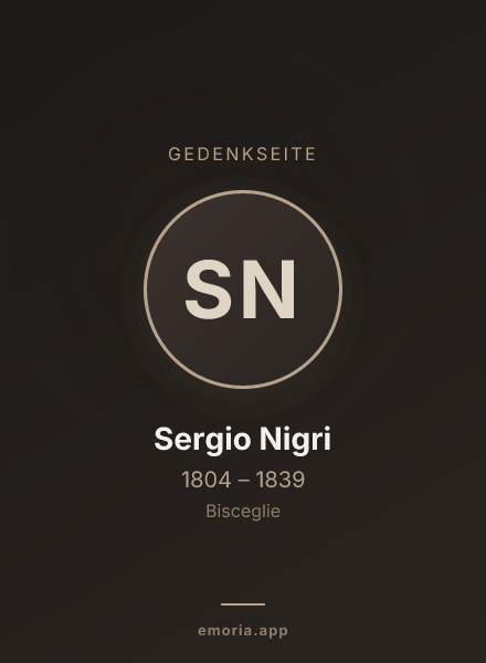 Gedenkportrait von Sergio Nigri