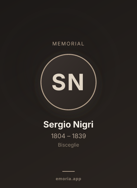 Memorial portrait of Sergio Nigri