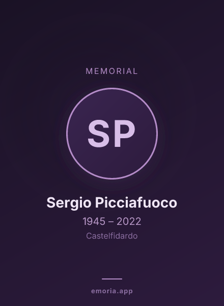 Memorial portrait of Sergio Picciafuoco