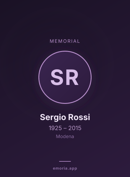 Memorial portrait of Sergio Rossi