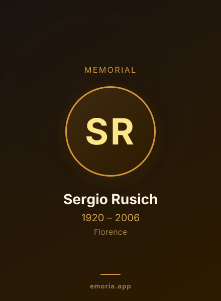Memorial portrait of Sergio Rusich